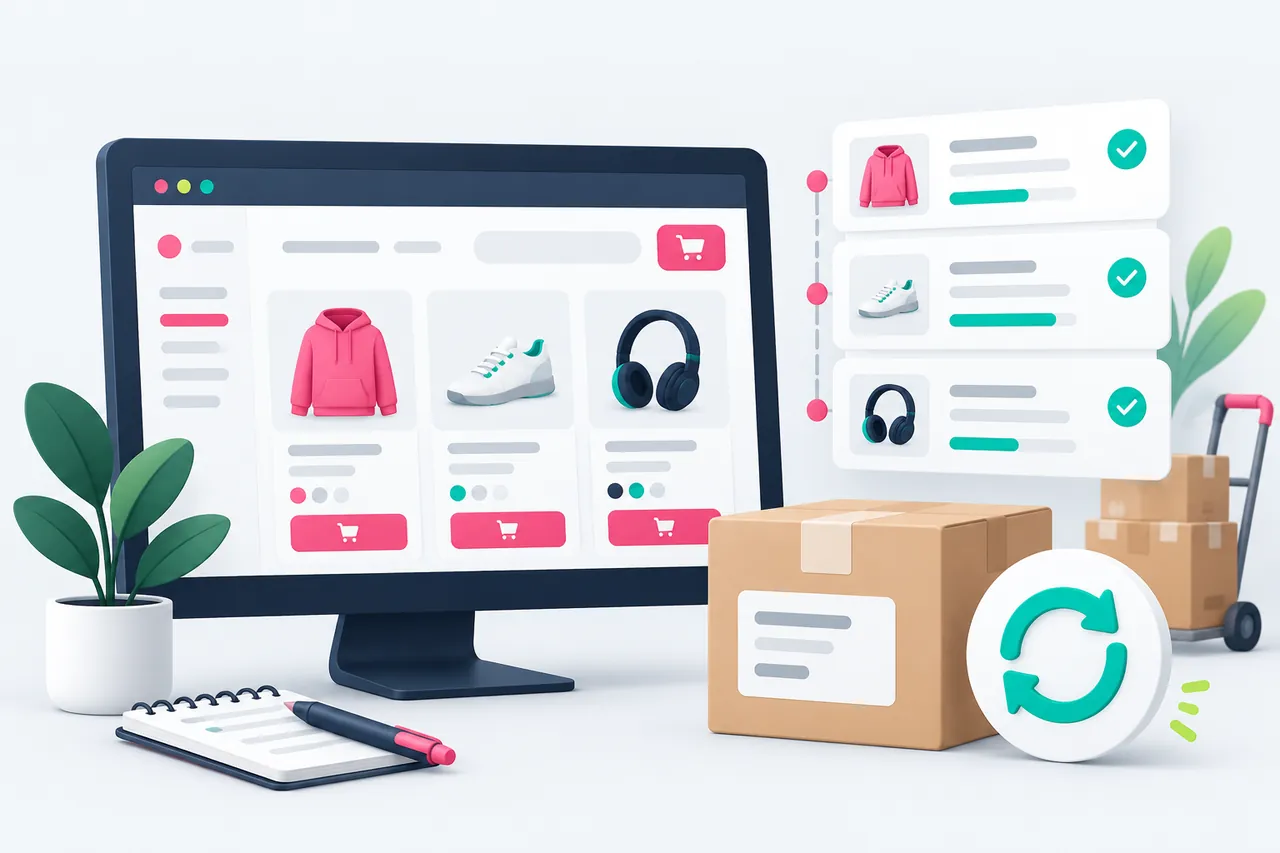 Übersicht über Bestellungen, Versand und technische Pflege eines Online-Shops